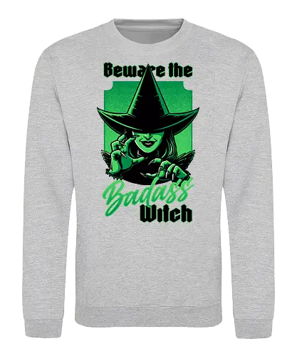 Beware Green Witch - Wicked, Wicked Witch Of The West, Wicked Witch, Elphaba, Glinda, Wizard Of Oz, Wizard, Witch, Classic, Cult Classic, Cult, Cult Films, Movie, Book, Play, Movie Theater, Theater, Retro, Retro Vintage, Vintage, Fantasy, Adventure, Music, Musical, Green - Sweatshirt