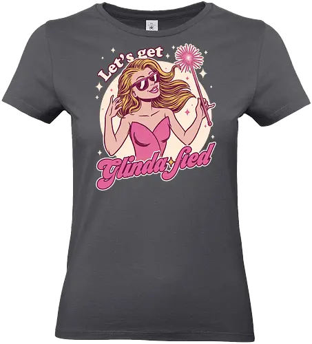 Glamour Pink Witch - Wicked, Wicked Witch Of The West, Wicked Witch, Elphaba, Glinda, Wizard Of Oz, Wizard, Witch, Classic, Cult Classic, Cult, Cult Films, Movie, Book, Play, Movie Theater, Theater, Retro, Retro Vintage, Vintage, Fantasy, Adventure, Music, Musical, Pink - Standard T-Shirt (Women)