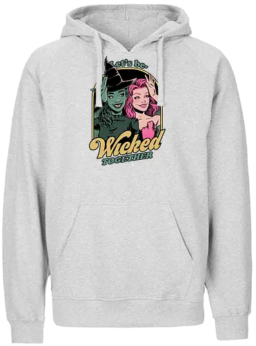Green and Pink Witches - Wicked, Wicked Witch Of The West, Wicked Witch, Elphaba, Glinda, Wizard Of Oz, Wizard, Witch, witches, Classic, Cult Classic, Cult, Cult Films, Movie, Book, Play, Movie Theater, Theater, Retro, Retro Vintage, Vintage, Fantasy, Adventure, Music, Musical, Pink, green - Fairtrade Hoodie