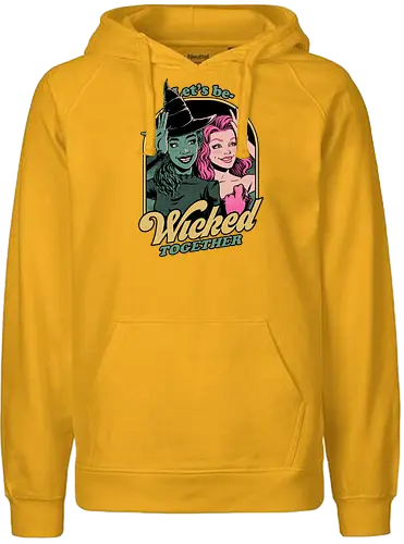 Green and Pink Witches - Wicked, Wicked Witch Of The West, Wicked Witch, Elphaba, Glinda, Wizard Of Oz, Wizard, Witch, witches, Classic, Cult Classic, Cult, Cult Films, Movie, Book, Play, Movie Theater, Theater, Retro, Retro Vintage, Vintage, Fantasy, Adventure, Music, Musical, Pink, green - Fairtrade Hoodie