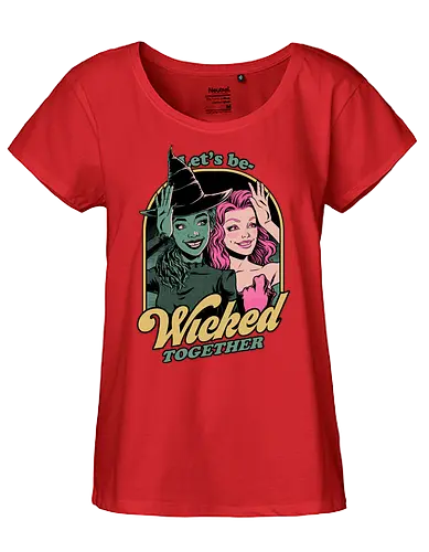 Green and Pink Witches - Wicked, Wicked Witch Of The West, Wicked Witch, Elphaba, Glinda, Wizard Of Oz, Wizard, Witch, witches, Classic, Cult Classic, Cult, Cult Films, Movie, Book, Play, Movie Theater, Theater, Retro, Retro Vintage, Vintage, Fantasy, Adventure, Music, Musical, Pink, green - Fairtrade Girl Shirt