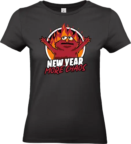 New Year More Chaos  - puppet, fire, elmo, puppet, tv show, retro, classic, vintage, the muppets show, internet, meme, irony, sarcasm, new year, réveillon, New Year's Eve, fun, funny, anxiety, fire, chaos - Standard T-Shirt (Women)