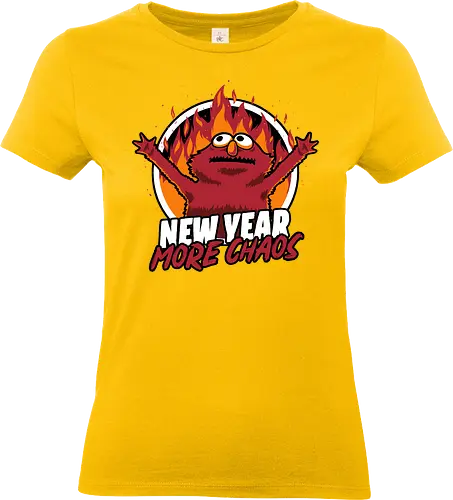 New Year More Chaos  - puppet, fire, elmo, puppet, tv show, retro, classic, vintage, the muppets show, internet, meme, irony, sarcasm, new year, réveillon, New Year's Eve, fun, funny, anxiety, fire, chaos - Standard T-Shirt (Women)