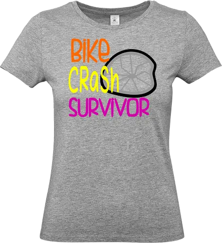 Bike Crash Survivor (Fahrradunfall-Überlebender) - Fahrrad, Unfall, Überlebender, Humor, lustig, Mountainbike, Radfahren, Outdoor, Abenteuer, Sport, Resilienz, Design, Sturz, Lachen, Radfahrer, Berge, Natur, Fahrradfahrer, Motivation, Durchhaltevermögen - Standard T-Shirt (Women)