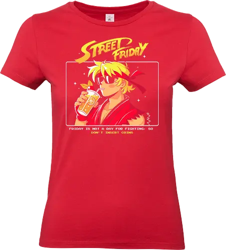 Street Friday - games, game, street fither, geek, nerd, ken, ryu, video game - Standard T-Shirt (Women)