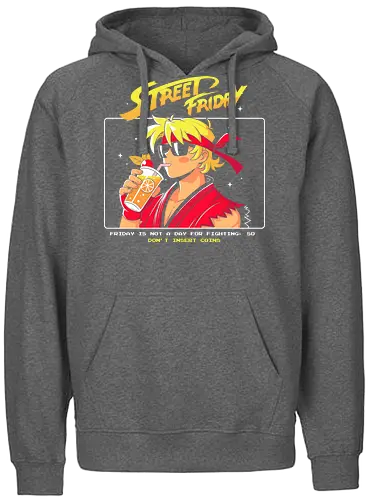 Street Friday - games, game, street fither, geek, nerd, ken, ryu, video game - Fairtrade Hoodie