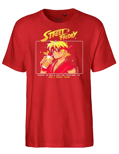 Street Friday - games, game, street fither, geek, nerd, ken, ryu, video game - Fairtrade T-Shirt