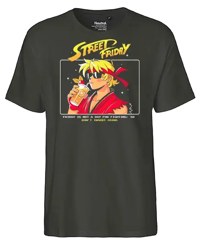 Street Friday - games, game, street fither, geek, nerd, ken, ryu, video game - Fairtrade T-Shirt