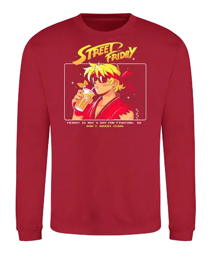 Street Friday - games, game, street fither, geek, nerd, ken, ryu, video game - Sweatshirt