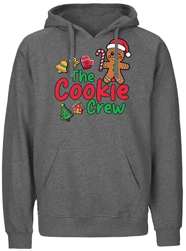 The Cookie Crew - christmas, gingerbread, festive, candy cane, santa hat, holiday, cookie, christmas tree, bells, decoration - Fairtrade Hoodie
