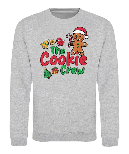 The Cookie Crew - christmas, gingerbread, festive, candy cane, santa hat, holiday, cookie, christmas tree, bells, decoration - Sweatshirt