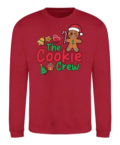 The Cookie Crew - christmas, gingerbread, festive, candy cane, santa hat, holiday, cookie, christmas tree, bells, decoration - Sweatshirt