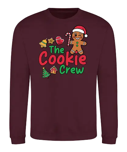 The Cookie Crew - christmas, gingerbread, festive, candy cane, santa hat, holiday, cookie, christmas tree, bells, decoration - Sweatshirt