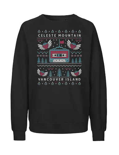 Celeste Mountain Ugly Sweater - celeste, celeste game, madeline, strawberry, strawberries, gaming, gamer, celeste mountain, video game, video games, videogame, videogames, indie, indie game, christmas, xmas, ugly christmas sweater - Fairtrade Sweatshirt