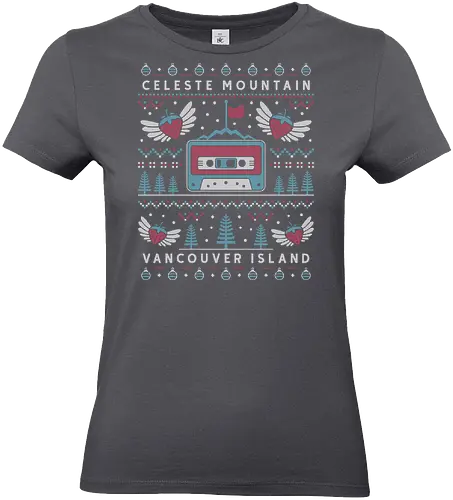 Celeste Mountain Ugly Sweater - celeste, celeste game, madeline, strawberry, strawberries, gaming, gamer, celeste mountain, video game, video games, videogame, videogames, indie, indie game, christmas, xmas, ugly christmas sweater - Standard T-Shirt (Women)