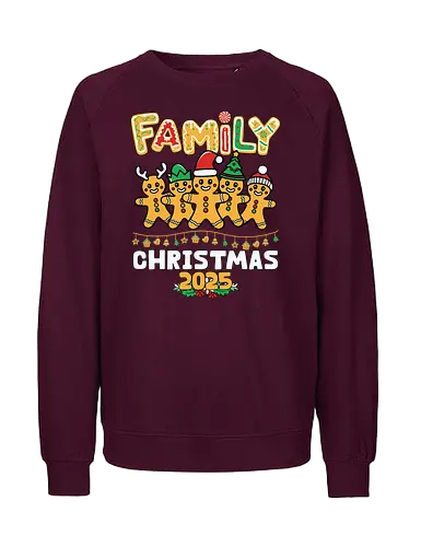 Family Christmas 2025 - christmas, gingerbread, family, festive, holiday, 2025, decorations, cheerful, colorful, celebration - Fairtrade Sweatshirt