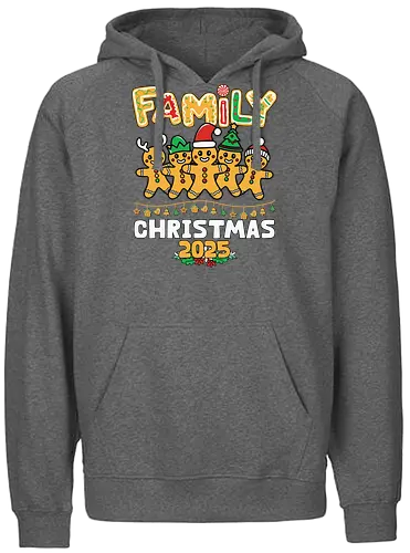Family Christmas 2025 - christmas, gingerbread, family, festive, holiday, 2025, decorations, cheerful, colorful, celebration - Fairtrade Hoodie