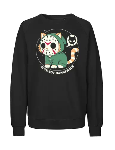Cute but Dangerous - terror, horror, cute, cats, cat, jason, halloween, film - Fairtrade Sweatshirt