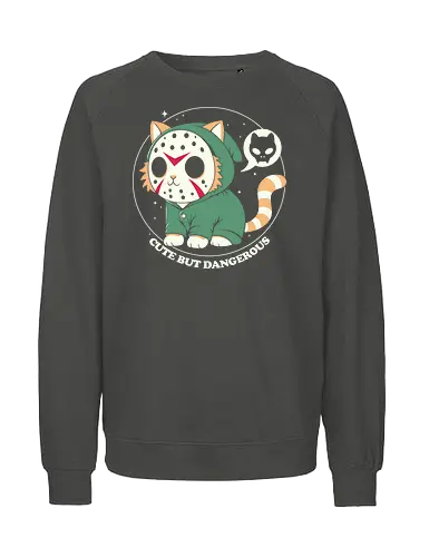 Cute but Dangerous - terror, horror, cute, cats, cat, jason, halloween, film - Fairtrade Sweatshirt