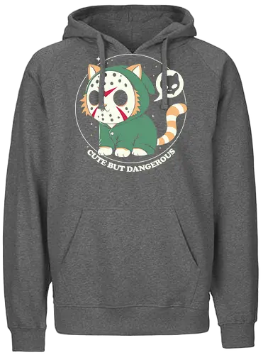 Cute but Dangerous - terror, horror, cute, cats, cat, jason, halloween, film - Fairtrade Hoodie