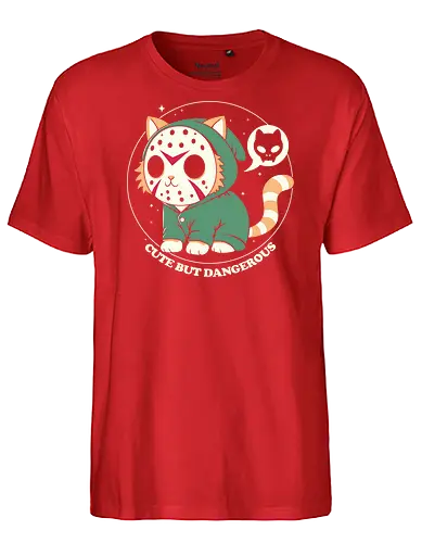 Cute but Dangerous - terror, horror, cute, cats, cat, jason, halloween, film - Fairtrade T-Shirt