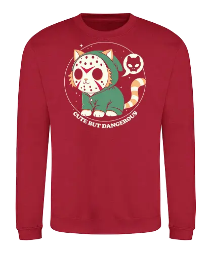 Cute but Dangerous - terror, horror, cute, cats, cat, jason, halloween, film - Sweatshirt