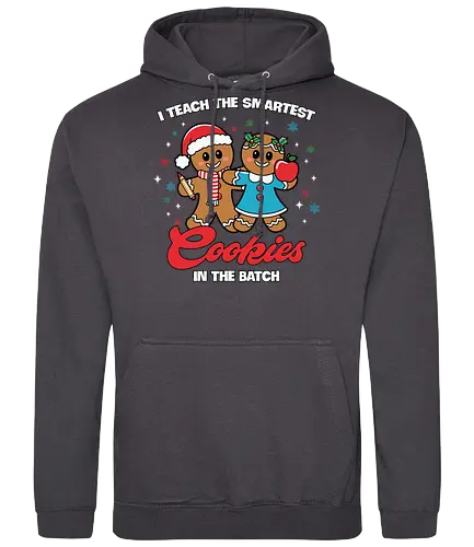 I teach the smartest cookies in the batch - gingerbread, holiday, festive, santa hat, apple, cookies, teaching, christmas, cartoon, humor - Standard Hoodie