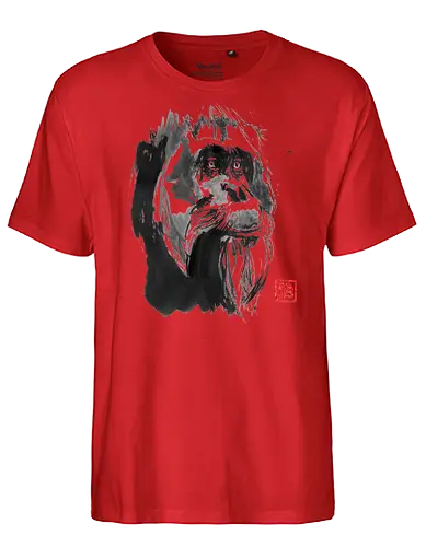 orangutan paper - orangutan, ape, sumie, japan - Fairtrade T-Shirt