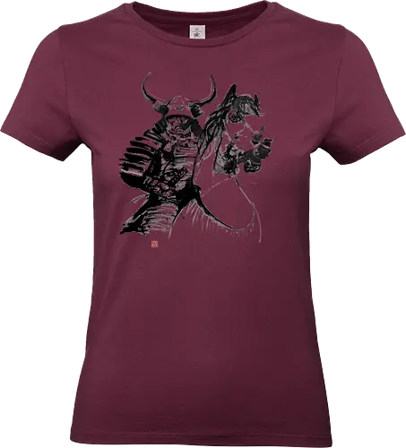 samurai horse - samurai, sumie, japan, horse - Standard T-Shirt (Women)