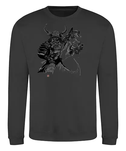 samurai horse - samurai, sumie, japan, horse - Sweatshirt