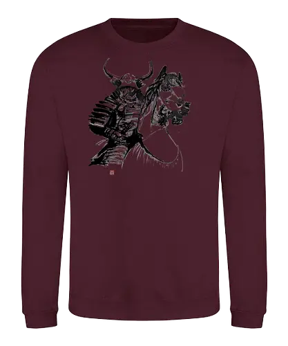 samurai horse - samurai, sumie, japan, horse - Sweatshirt