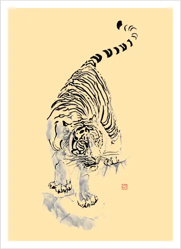 tiger kakemono