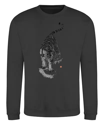 tiger kakemono - sumie, japan, tiger - Sweatshirt