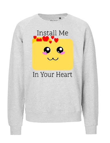 Instal Me in Your Heart (Installiere mich in deinem Herzen) - Liebe, Herz, Geek, Technik, Gamer, Kawaii, Nerd, Design, Zuneigung, Paar, Valentinstag, Computer, süß, romantisch, digital, Code, Beziehung, Spiel, Geschenk, Stil - Fairtrade Sweatshirt