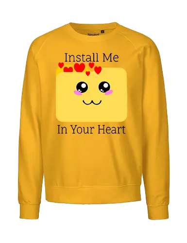 Instal Me in Your Heart (Installiere mich in deinem Herzen) - Liebe, Herz, Geek, Technik, Gamer, Kawaii, Nerd, Design, Zuneigung, Paar, Valentinstag, Computer, süß, romantisch, digital, Code, Beziehung, Spiel, Geschenk, Stil - Fairtrade Sweatshirt