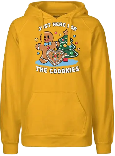 Just here for the cookies - gingerbread, christmas tree, baubles, festive, holiday, cookies, decoration, cheerful, colorfu - Fairtrade Hoodie