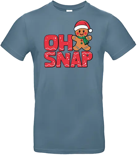 OH SNAP - gingerbread, holiday, christmas, humor, santa hat, scarf, festive, playful - Standard T-Shirt