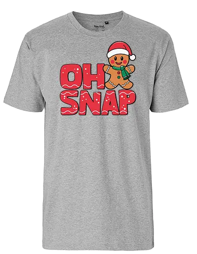 OH SNAP - gingerbread, holiday, christmas, humor, santa hat, scarf, festive, playful - Fairtrade T-Shirt