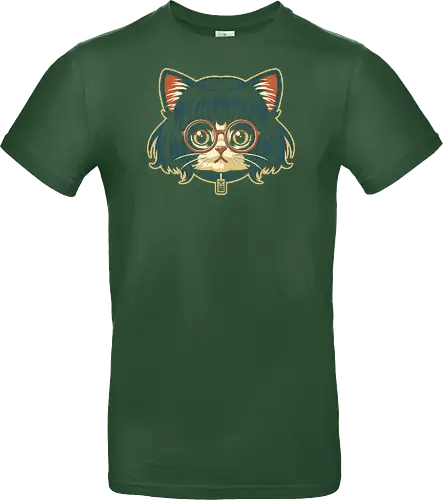 Cute Bob Hair Cat wear Sunglasses