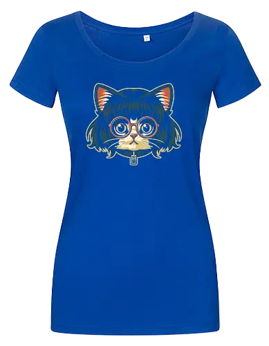 Cute Bob Hair Cat wear Sunglasses
