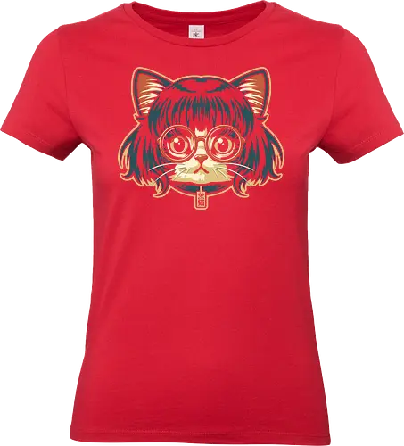Cute Bob Hair Cat wear Sunglasses - cat wear sunglasses, introvert, read book, kawaii, cute cat, pop art, internet meme, funny, viral, trending, instagram, tiktok, vintage colors, retro design, cat meme, pet, facebook meme, meme viral, funny meme, hype, cat lover, kitten, kitty - Standard T-Shirt (Women)