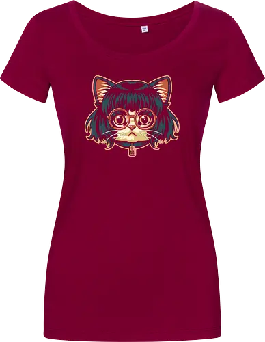 Cute Bob Hair Cat wear Sunglasses
