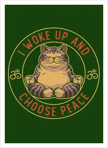 I Woke Up and Choose Peace - Yoga Cat