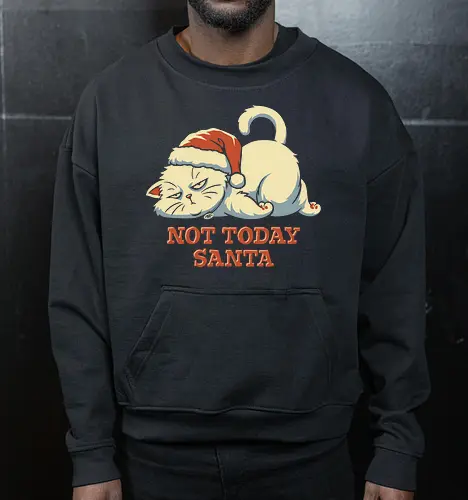 Not Today Santa - Lazy Christmas Cat 