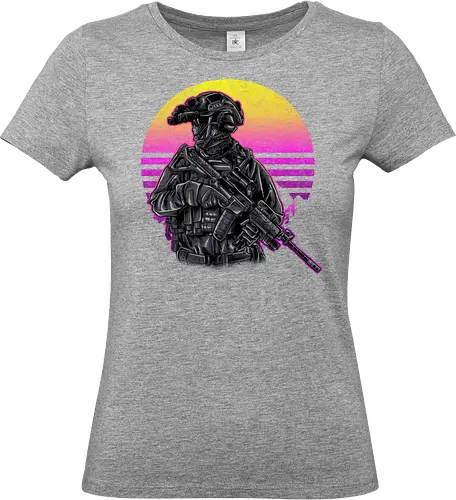 first fighter  - soldier, warrior, navyseals, retro, vintage, classic, cool, blackops, army, patriot, pride, tactical - Standard T-Shirt (Women)