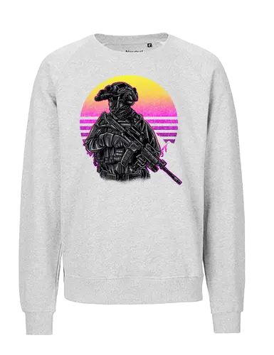 first fighter  - soldier, warrior, navyseals, retro, vintage, classic, cool, blackops, army, patriot, pride, tactical - Fairtrade Sweatshirt