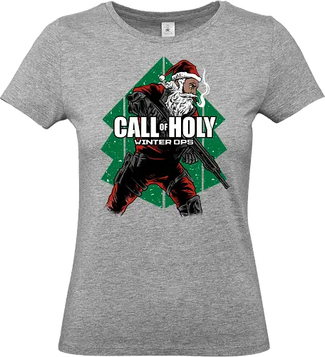 recall of holy - ugly christmas, christmas, xmas, santaclaus, christmas party, logo, soldier, winter, snow, holiday, vintage, classic, retro - Standard T-Shirt (Women)