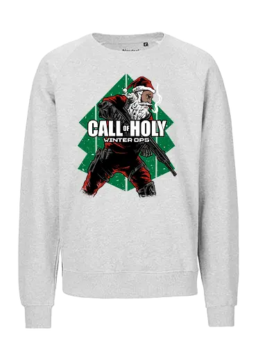 recall of holy - ugly christmas, christmas, xmas, santaclaus, christmas party, logo, soldier, winter, snow, holiday, vintage, classic, retro - Fairtrade Sweatshirt