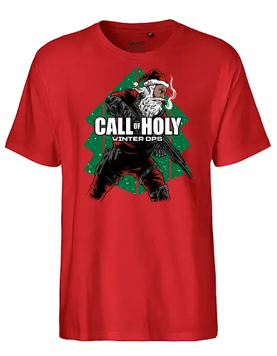 recall of holy - ugly christmas, christmas, xmas, santaclaus, christmas party, logo, soldier, winter, snow, holiday, vintage, classic, retro - Fairtrade T-Shirt