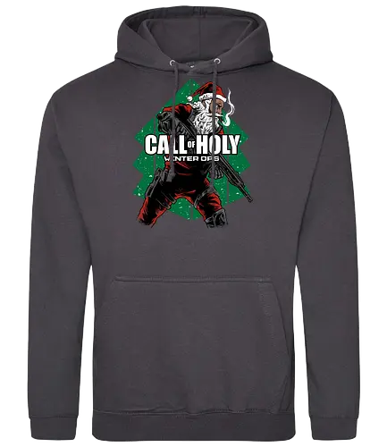 recall of holy - ugly christmas, christmas, xmas, santaclaus, christmas party, logo, soldier, winter, snow, holiday, vintage, classic, retro - Standard Hoodie